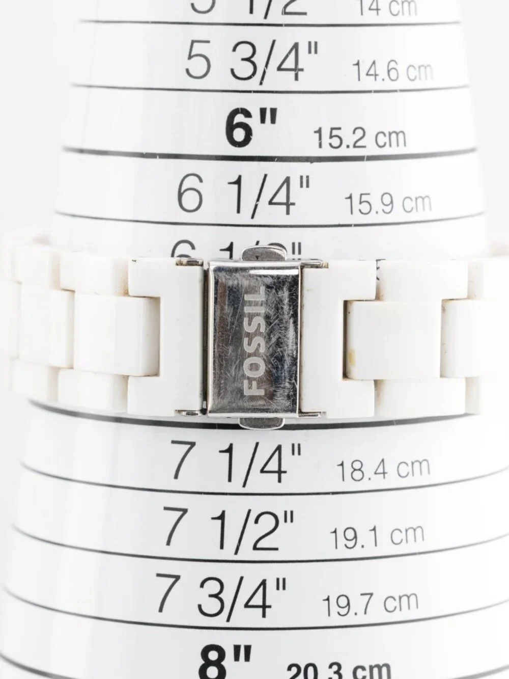 FOSSIL ES-2444 Stella Glitz White Resin Quartz Analog Women's Watch New Battery
